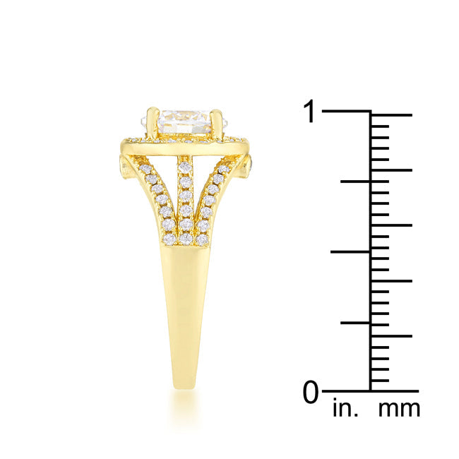 LOVCIA Elegant Marylin 2.5ct CZ 14k Gold Prong Set Ring