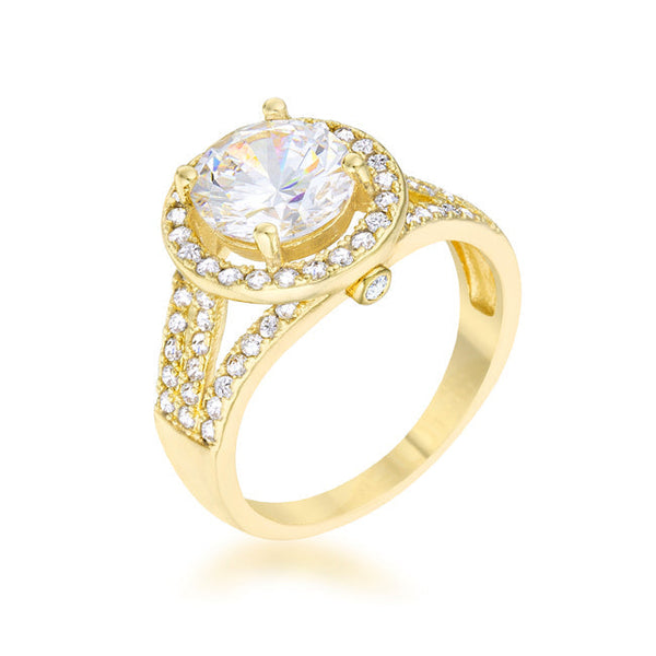 LOVCIA Elegant Marylin 2.5ct CZ 14k Gold Prong Set Ring