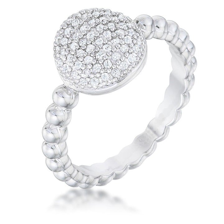 LOVCIA Jewelry Dazzling Rhodium-Plated CZ Crystal Ring