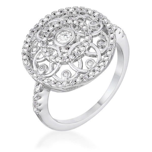 LOVCIA Interlocking Circles Ring with Round CZ Stones