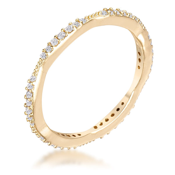 LOVCIA Dainty 18k Gold Plated .42Ct Micro Pave CZ Stackable Eternity Ring