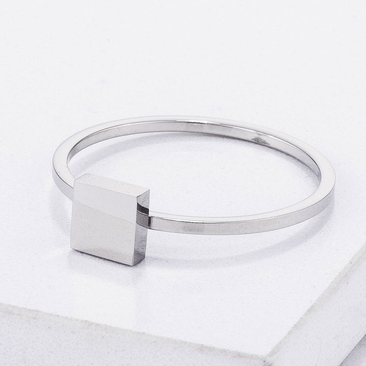 LOVCIA Elegant Stackable Square Stainless Steel Ring