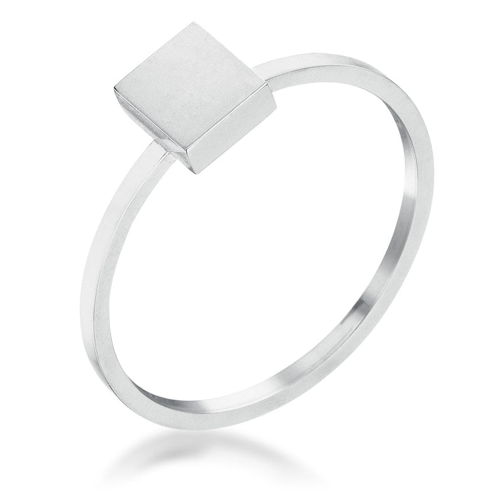 LOVCIA Elegant Stackable Square Stainless Steel Ring