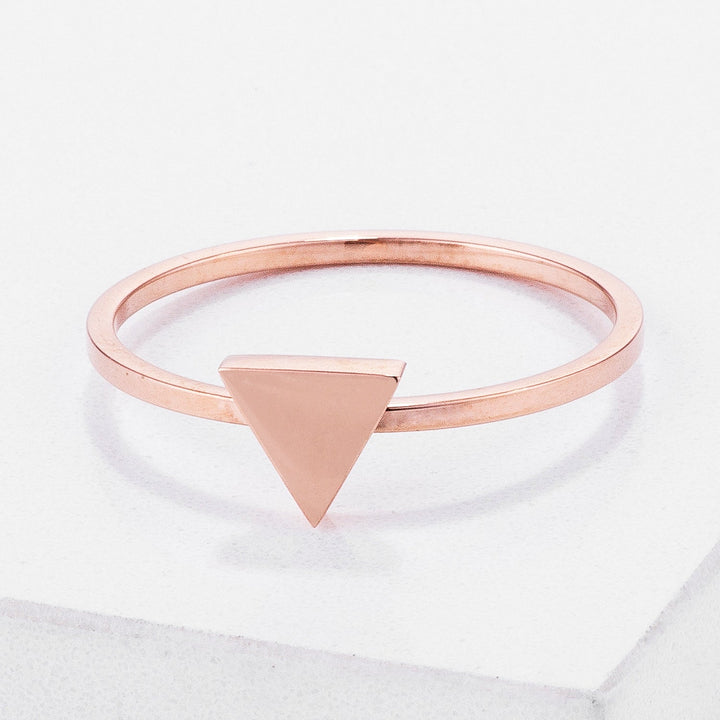 LOVCIA Rose Goldtone Plated Stainless Steel Triangle Stacking Ring