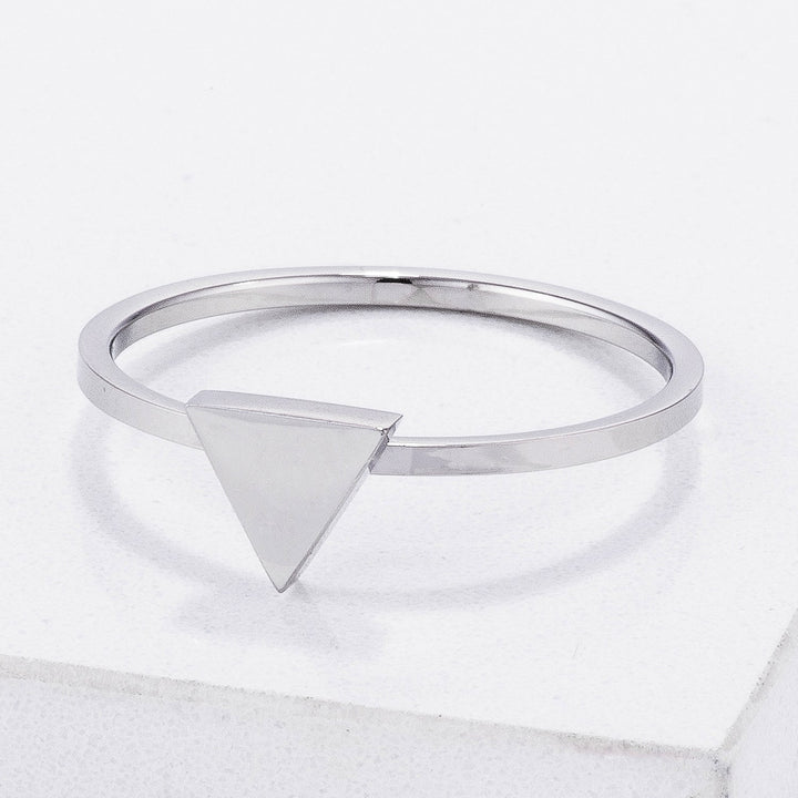 LOVCIA Geometric Stainless Steel Stackable Triangle Ring