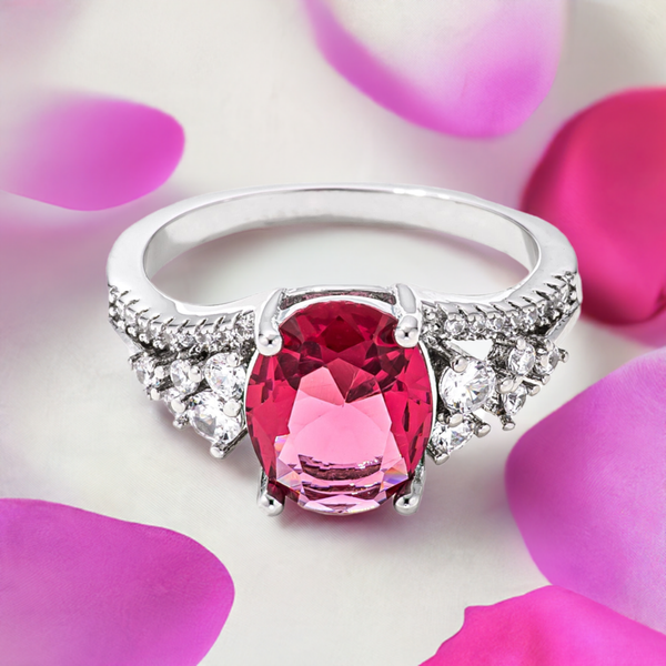 Buy Rings for Women - LOVCIA Forever Brilliance 3.25ct. Rhodium Plated Raspberry CZ Ring