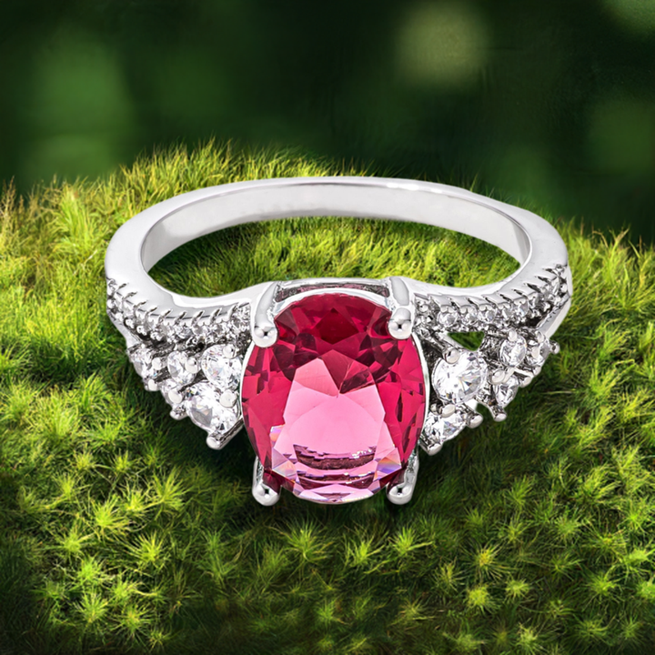 Buy Rings for Women - LOVCIA Forever Brilliance 3.25ct. Rhodium Plated Raspberry CZ Ring