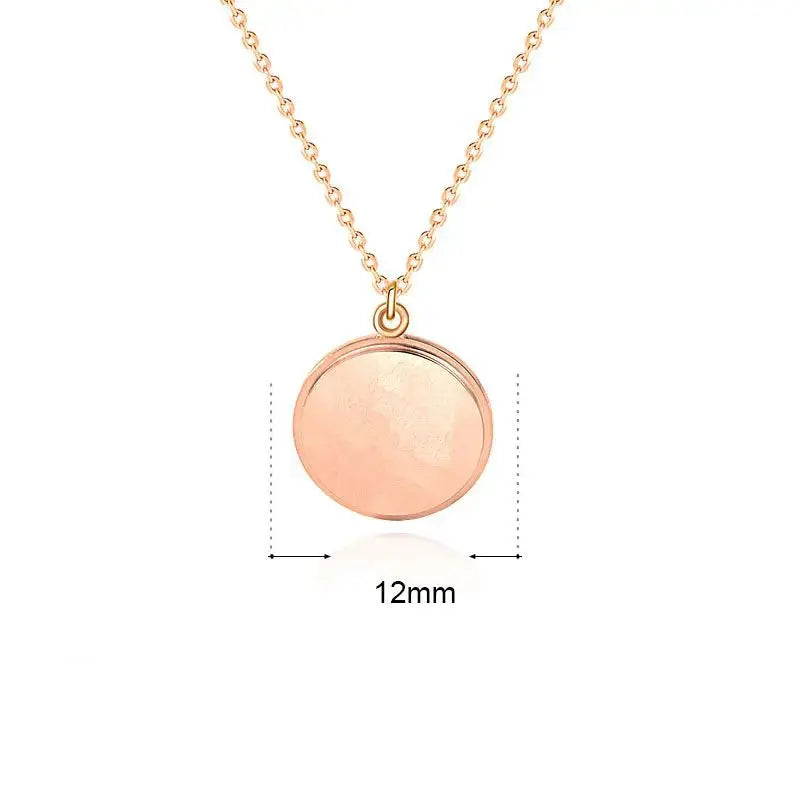 Lovcia Fashion Round Projection 925 Sterling Silver Necklace-Necklaces-Rose Gold-Rose Gold