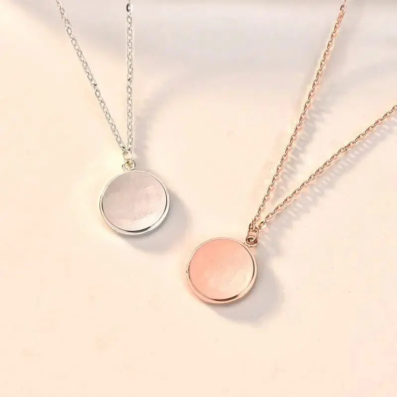 Lovcia Fashion Round Projection 925 Sterling Silver Necklace-Necklaces-Rose Gold-Rose Gold