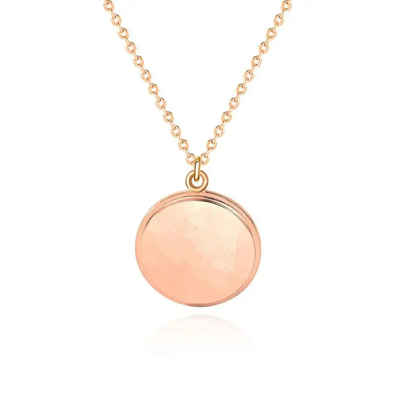 Lovcia Fashion Round Projection 925 Sterling Silver Necklace-Necklaces-Rose Gold-Rose Gold