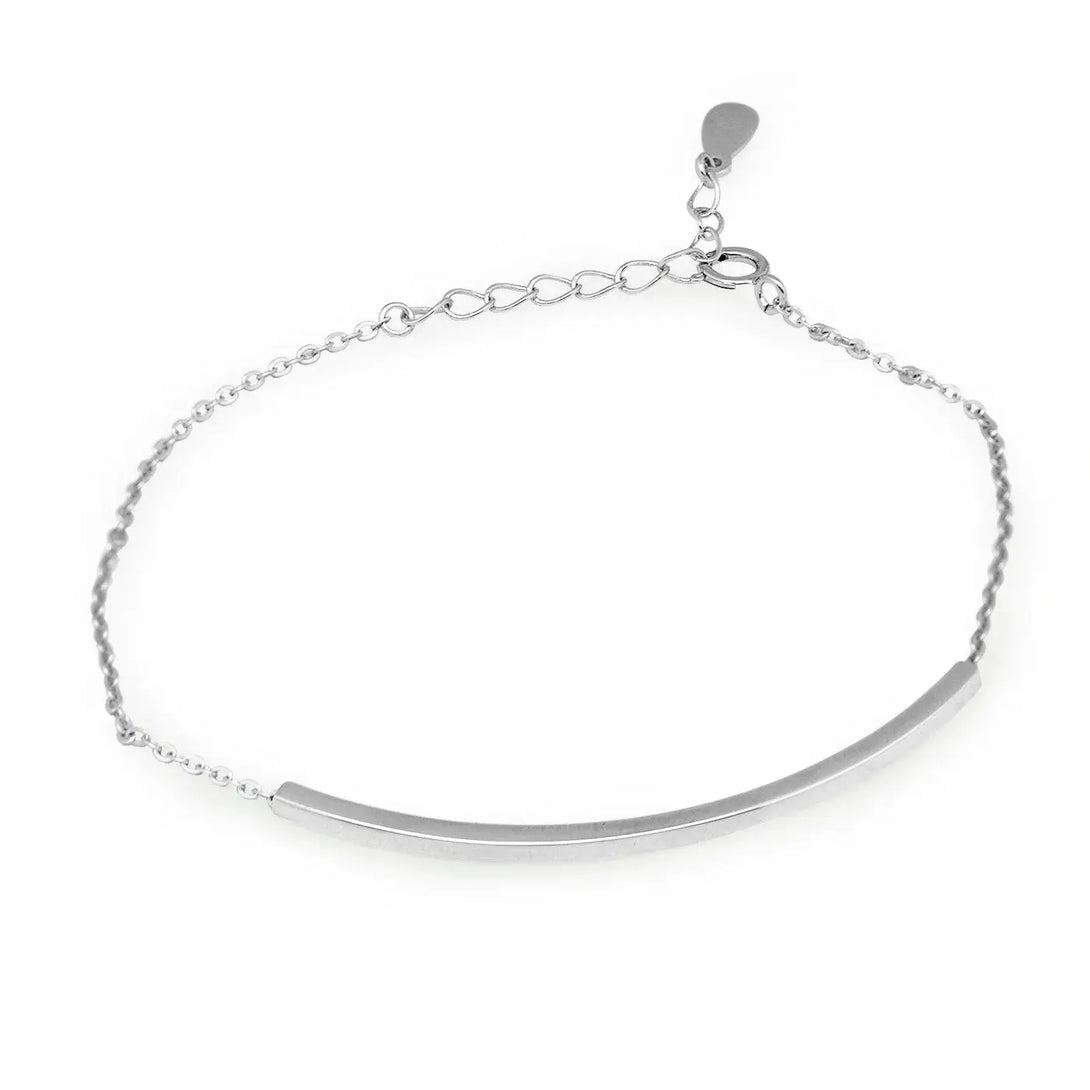 Lovcia Fashion Silver 18K White Gold Solid 925 Sterling Silver Bracelet Women-Bracelets-