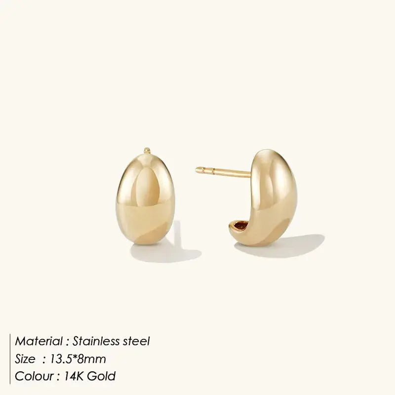 Lovcia Fashion Simple Stainless Steel Earrings-Earrings-Gold-Gold