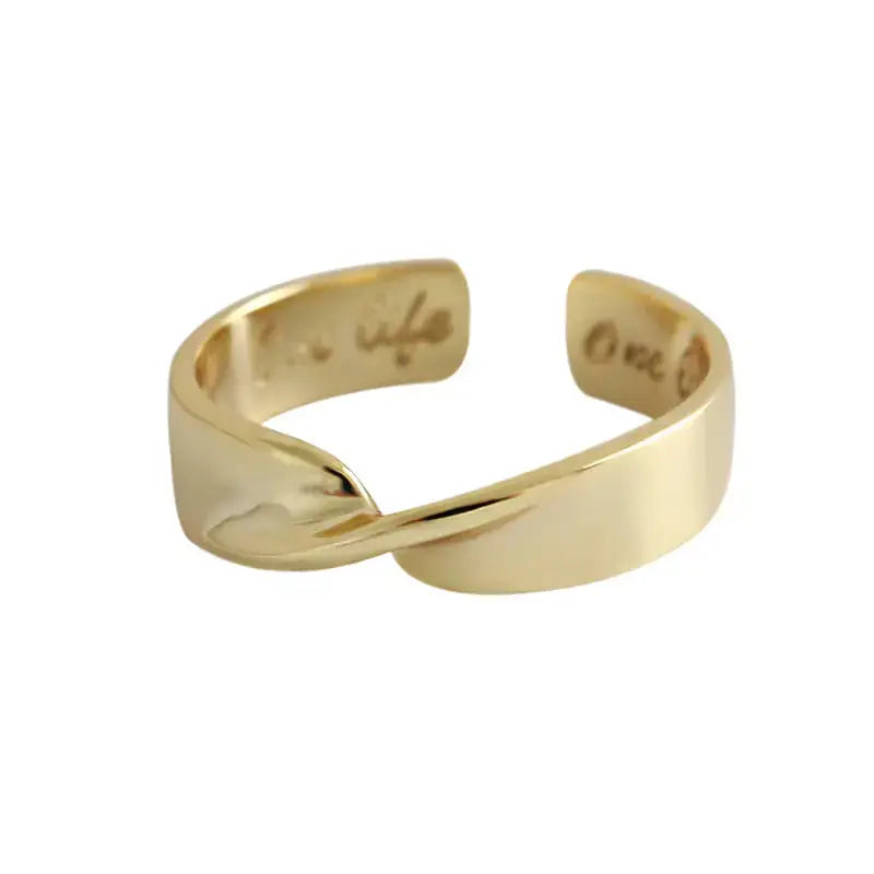 Lovcia Fashion Twisted Cross 925 Sterling Silver Adjustable Ring-Rings-Silver-Silver
