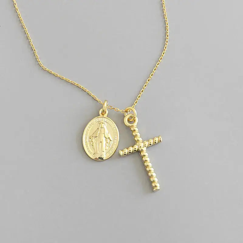 Lovcia Fashion Twisted Cross Tag 925 Sterling Silver Pendant-Necklaces-Neck Only (Pendant Not Included)-Neck Only (Pendant Not Included)