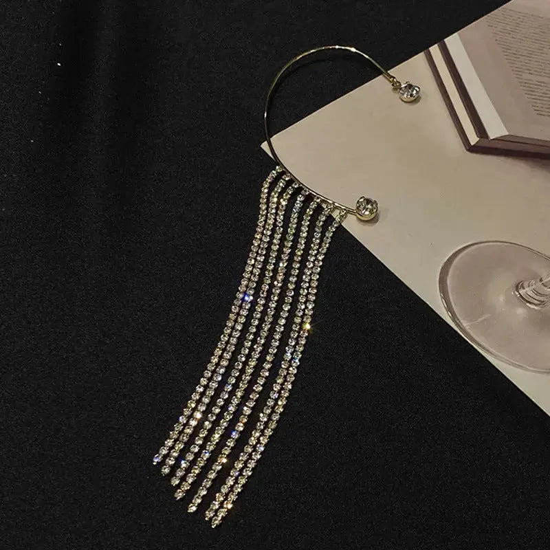 Lovcia Fashionable And Simple Long Tassel Earrings-Earrings-Gold one pair-Gold one pair