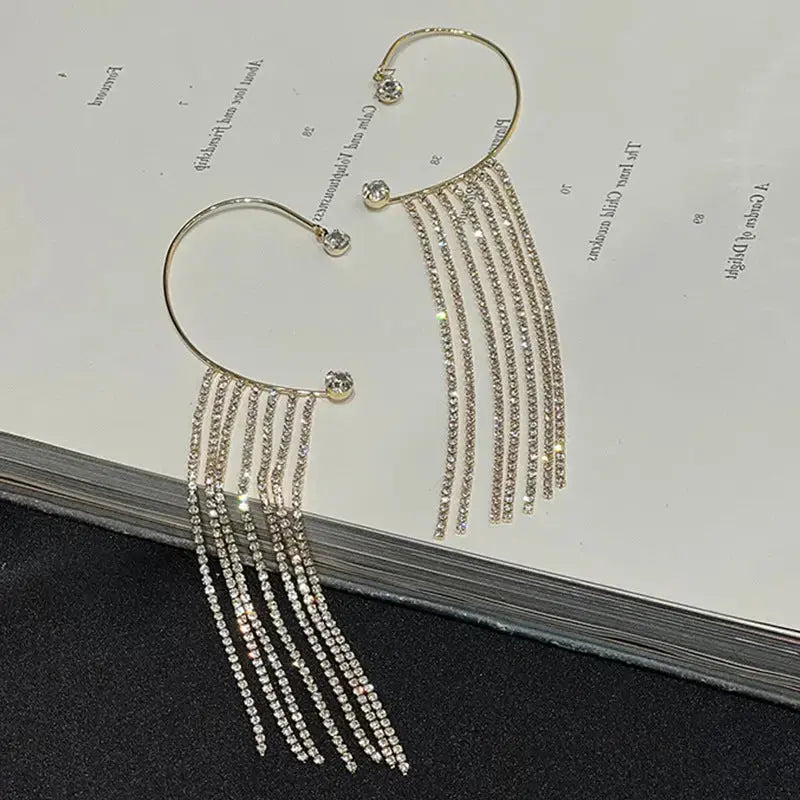 Lovcia Fashionable And Simple Long Tassel Earrings-Earrings-Gold one pair-Gold one pair