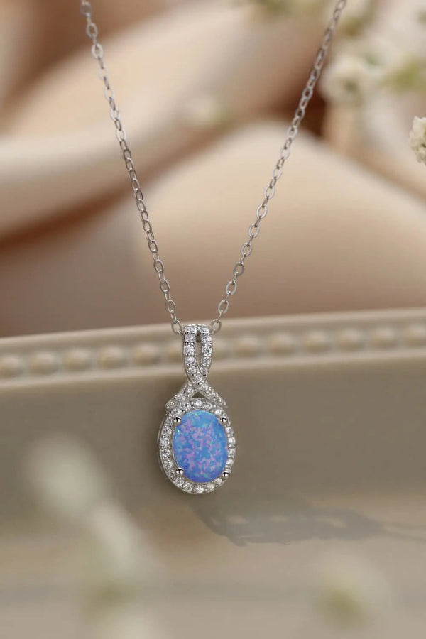 Lovcia Feeling My Best Opal Pendant Necklace-Necklaces-Sky Blue-One Size-Sky Blue