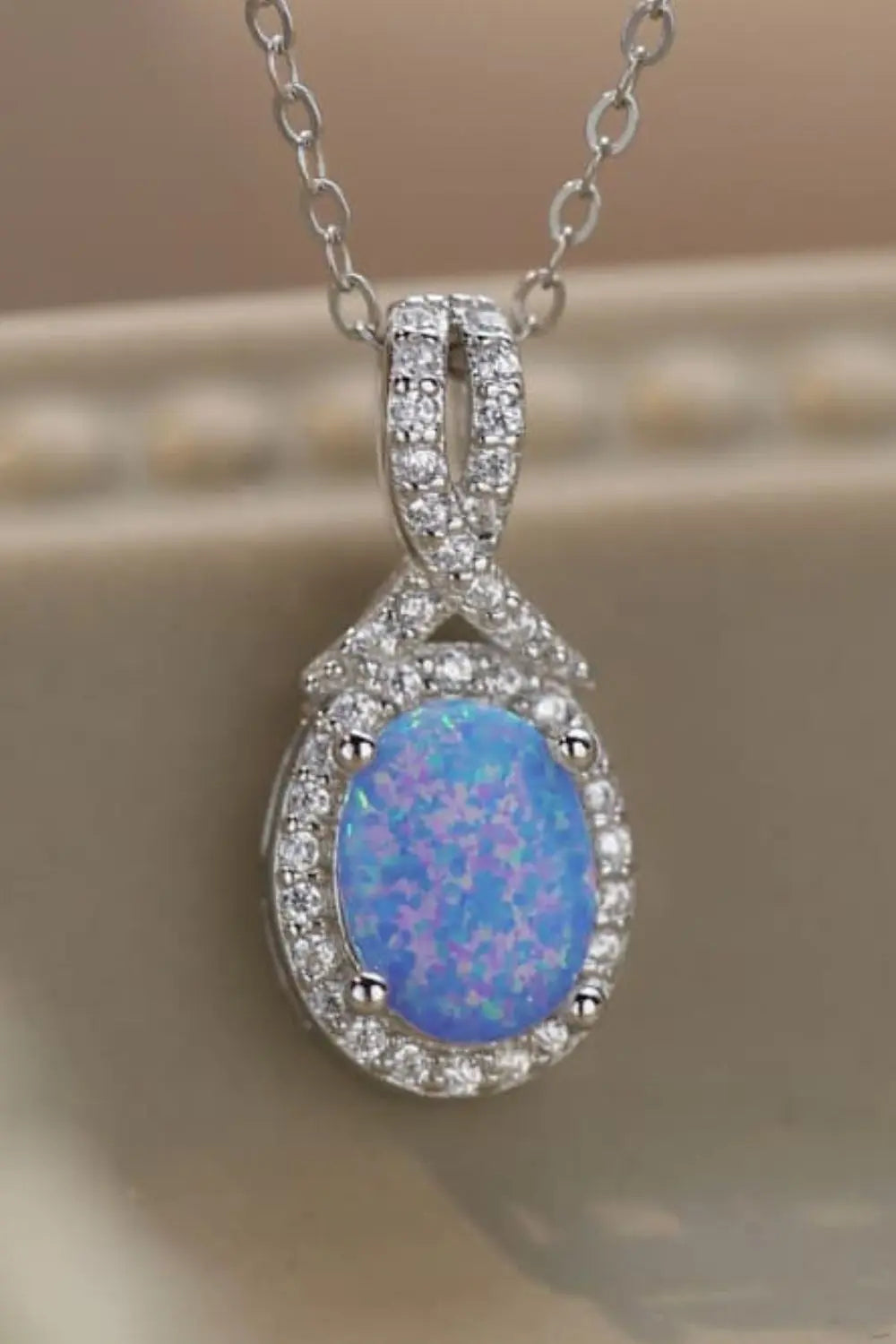 Lovcia Feeling My Best Opal Pendant Necklace-Necklaces-White-One Size-White