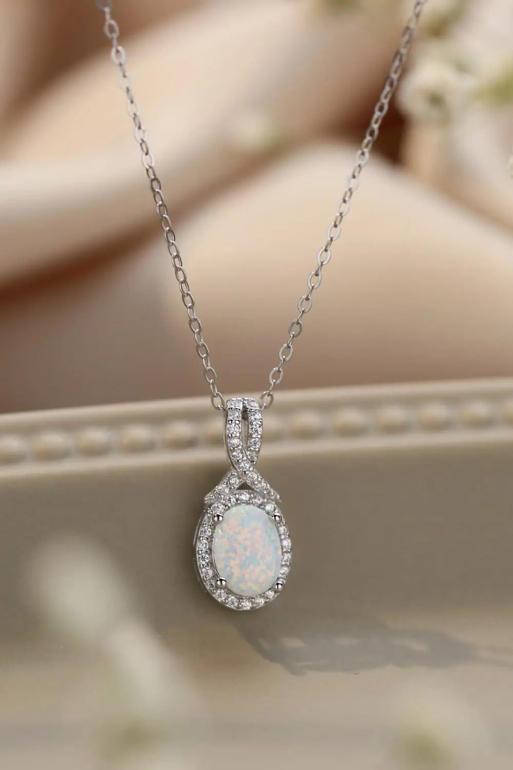 Lovcia Feeling My Best Opal Pendant Necklace-Necklaces-White-One Size-White