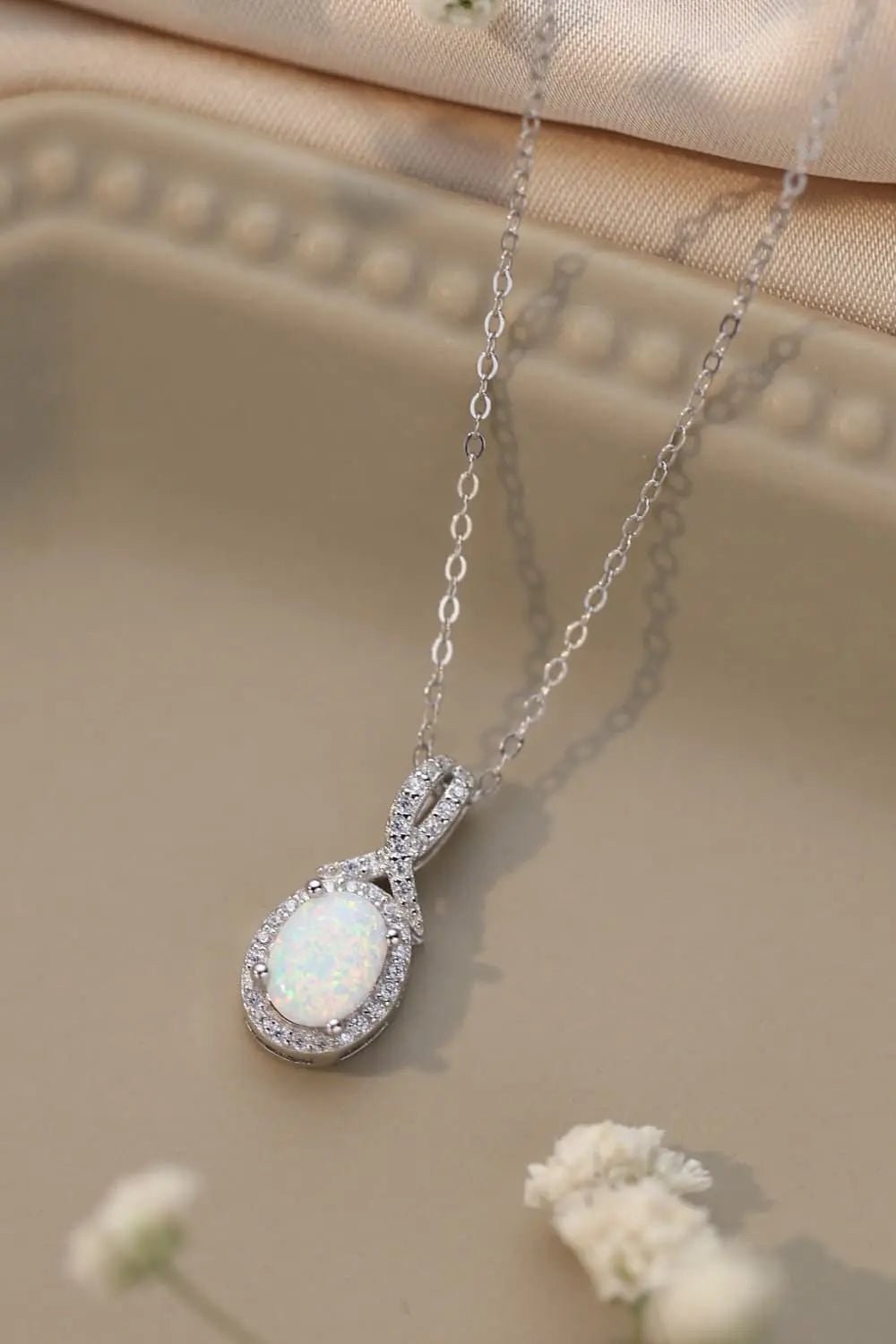 Lovcia Feeling My Best Opal Pendant Necklace-Necklaces-White-One Size-White