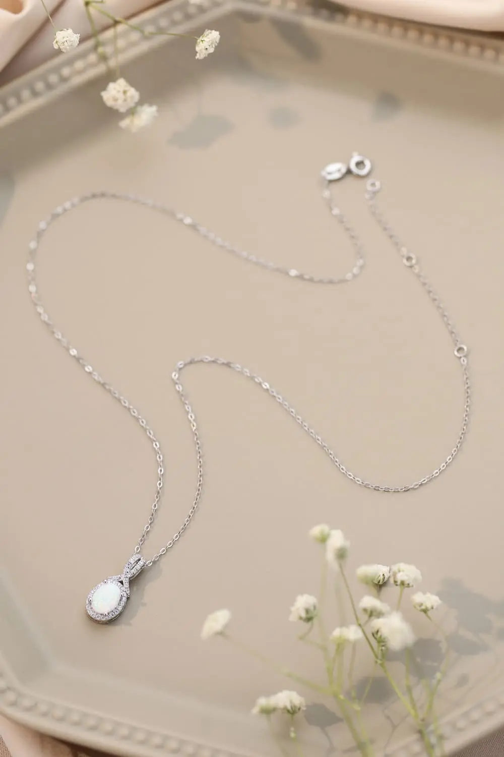 Lovcia Feeling My Best Opal Pendant Necklace-Necklaces-White-One Size-White