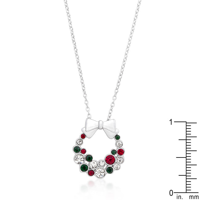 Lovcia Festive Crystal Wreath Necklace-Pendants-