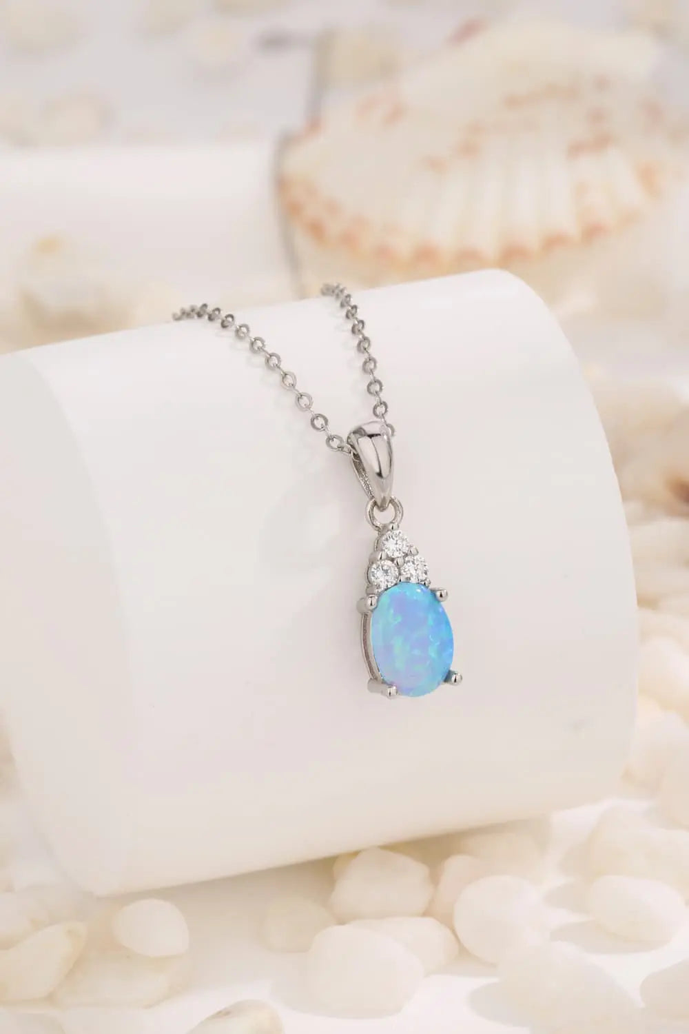 Lovcia Find Your Center Opal Pendant Necklace-Necklaces-Sky Blue-One Size-Sky Blue