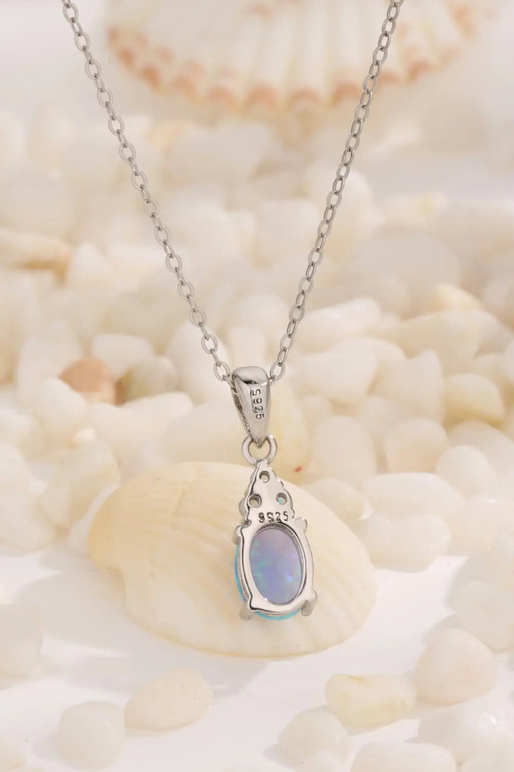 Lovcia Find Your Center Opal Pendant Necklace-Necklaces-Sky Blue-One Size-Sky Blue