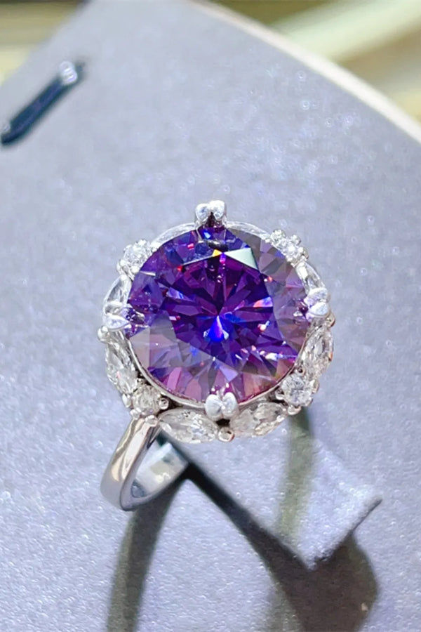 Lovcia Floral Halo 5 Carat Moissanite 925 Sterling Silver Ring for Women - Violet-5- - Buy latest trendy Rings for Women and Girls