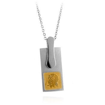Lovcia Floral Silhouette Stainless Steel Necklace-Pendants-