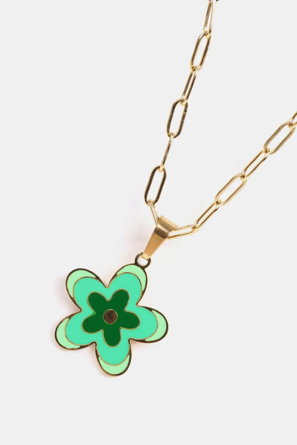 Lovcia Flower Pendant Stainless Steel Necklace-Necklaces-Deep Red-One Size-Deep Red