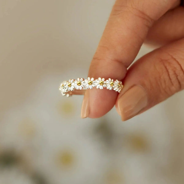 Lovcia Flower Shape 925 Sterling Silver Ring-Rings-Silver-6-Silver