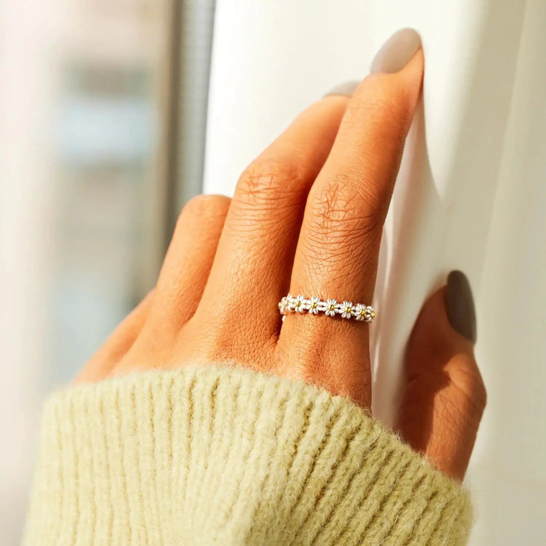 Lovcia Flower Shape 925 Sterling Silver Ring-Rings-Silver-6-Silver
