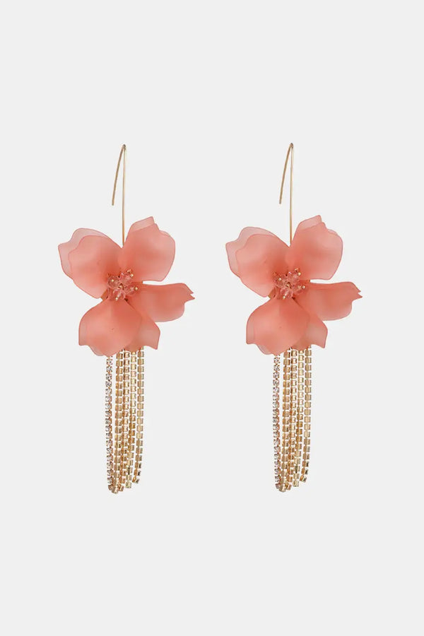Lovcia Flower Shape Acrylic Dangle Earrings-Earrings-Peach-One Size-Peach