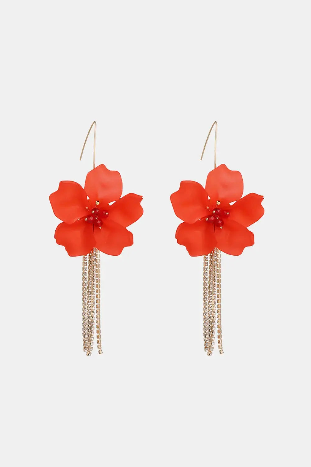 Lovcia Flower Shape Acrylic Dangle Earrings-Earrings-Red-One Size-Red