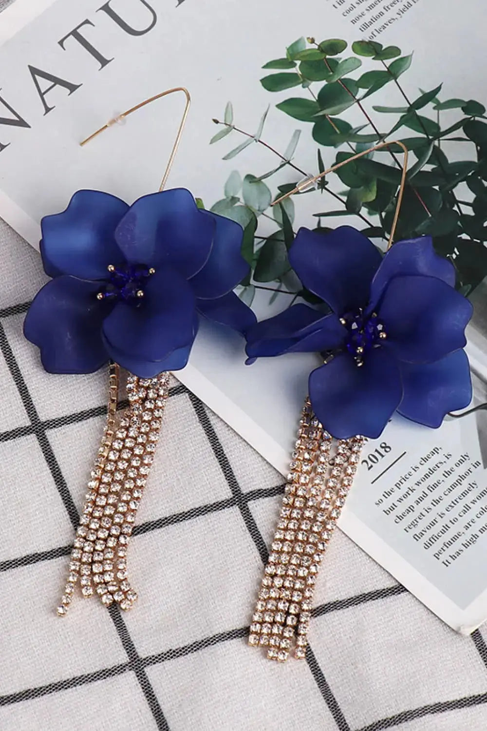 Lovcia Flower Shape Acrylic Dangle Earrings-Earrings-Royal Blue-One Size-Royal Blue