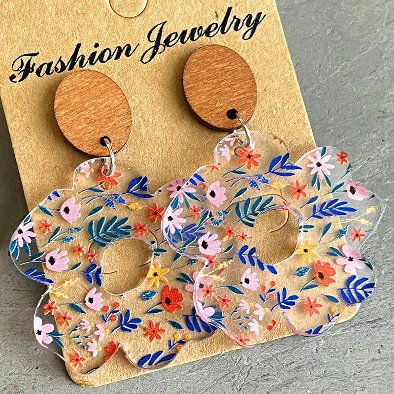Lovcia Flower Shape Acrylic Dangle Earrings-Earrings-Style F-One Size-Style F