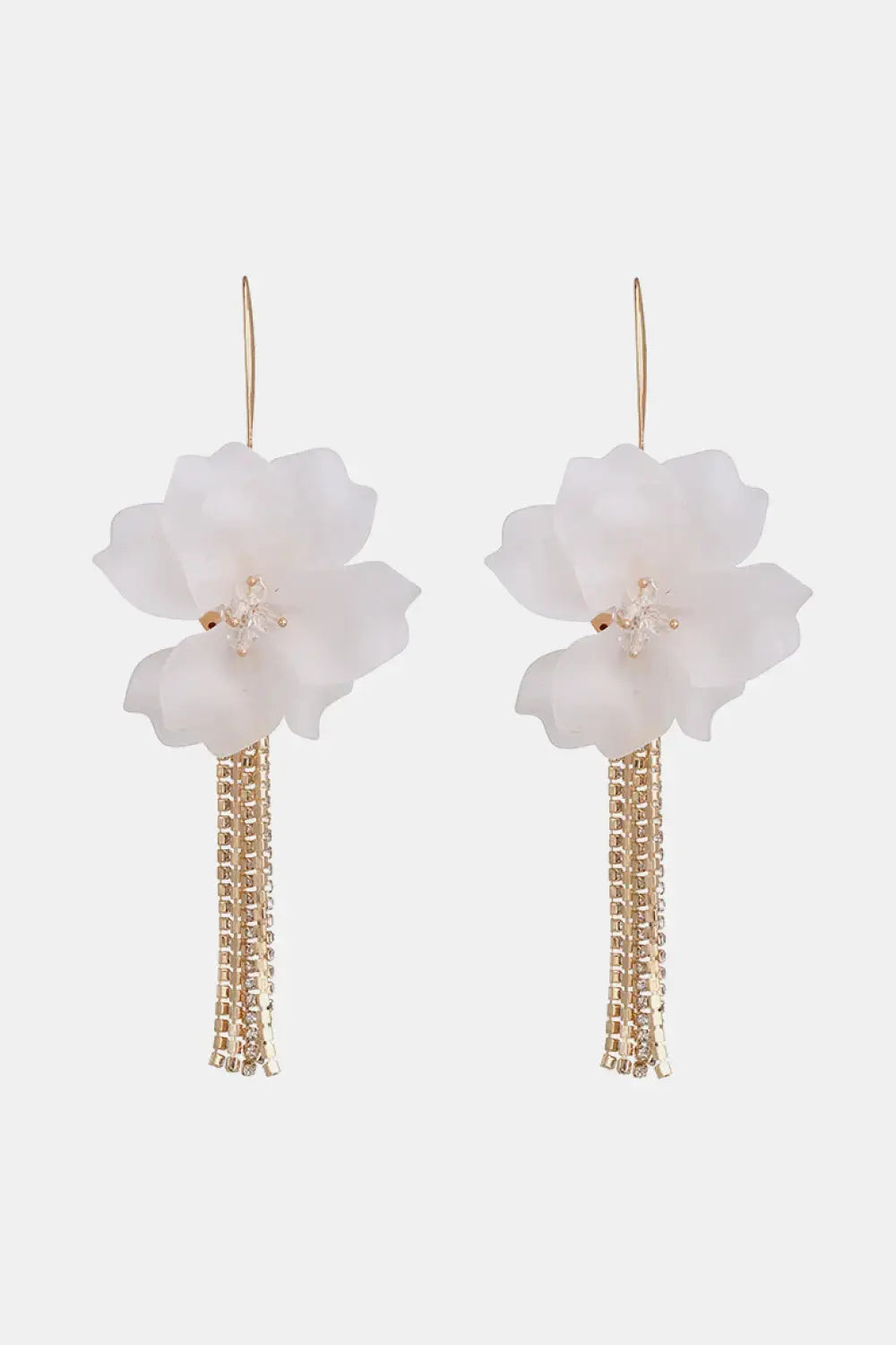 Lovcia Flower Shape Acrylic Dangle Earrings-Earrings-White-One Size-White