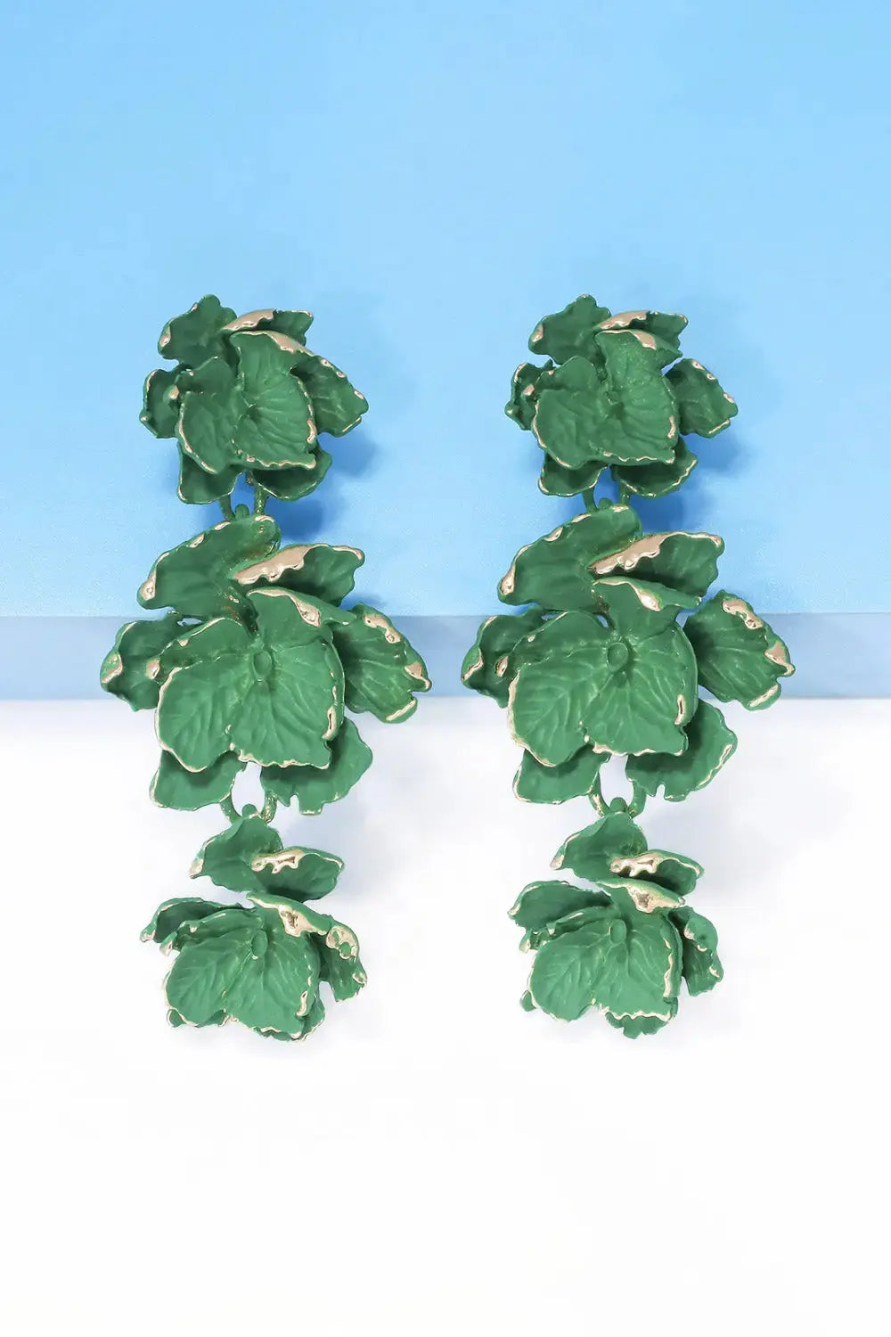 Lovcia Flower Shape Zinc Alloy Dangle Earrings-Earrings-Black-One Size-Black