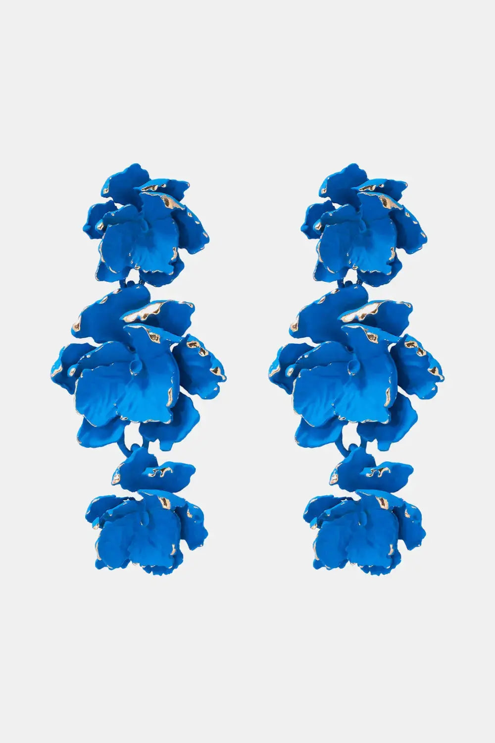 Lovcia Flower Shape Zinc Alloy Dangle Earrings-Earrings-Cobalt Blue-One Size-Cobalt Blue