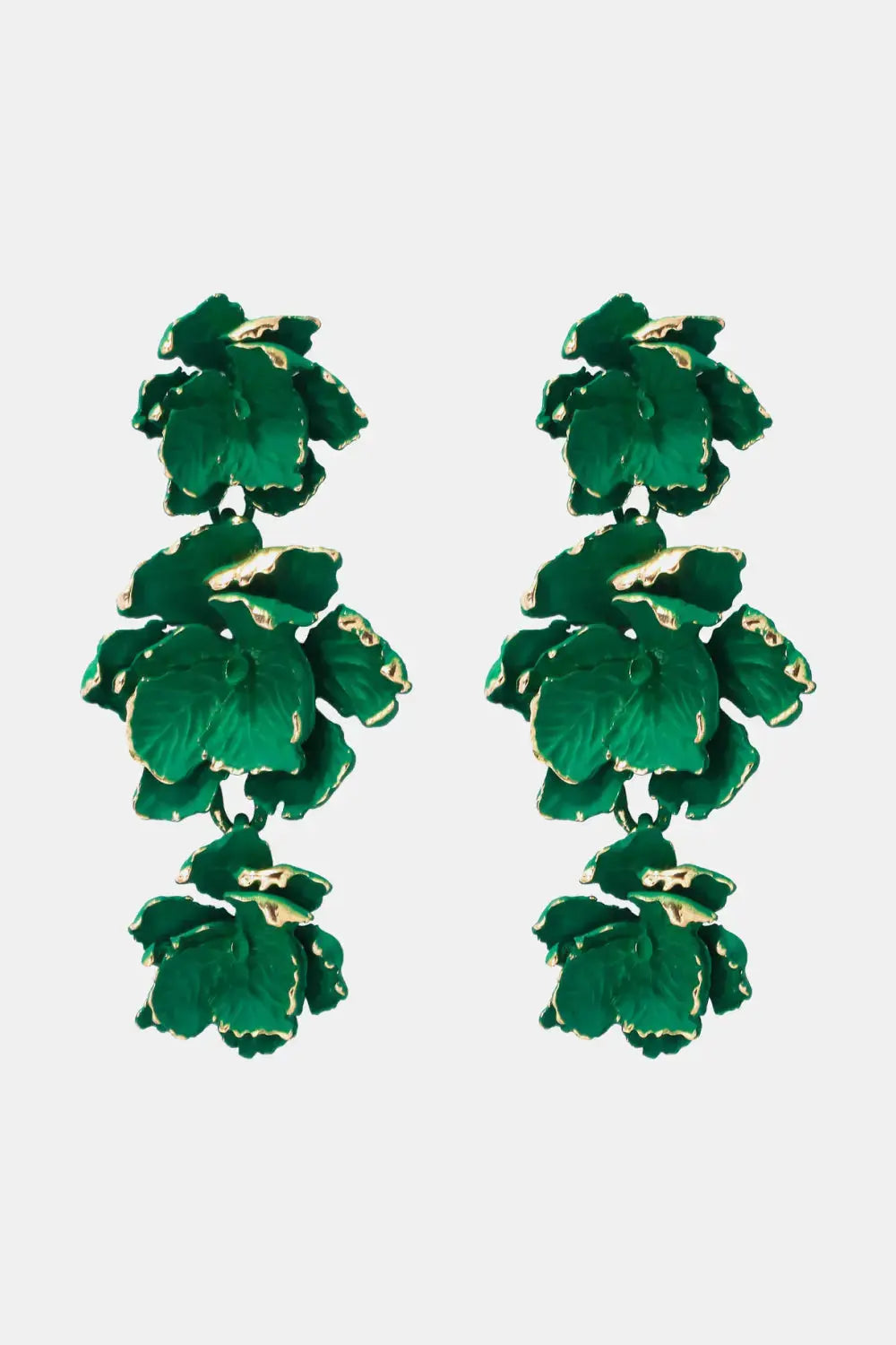 Lovcia Flower Shape Zinc Alloy Dangle Earrings-Earrings-Green-One Size-Green
