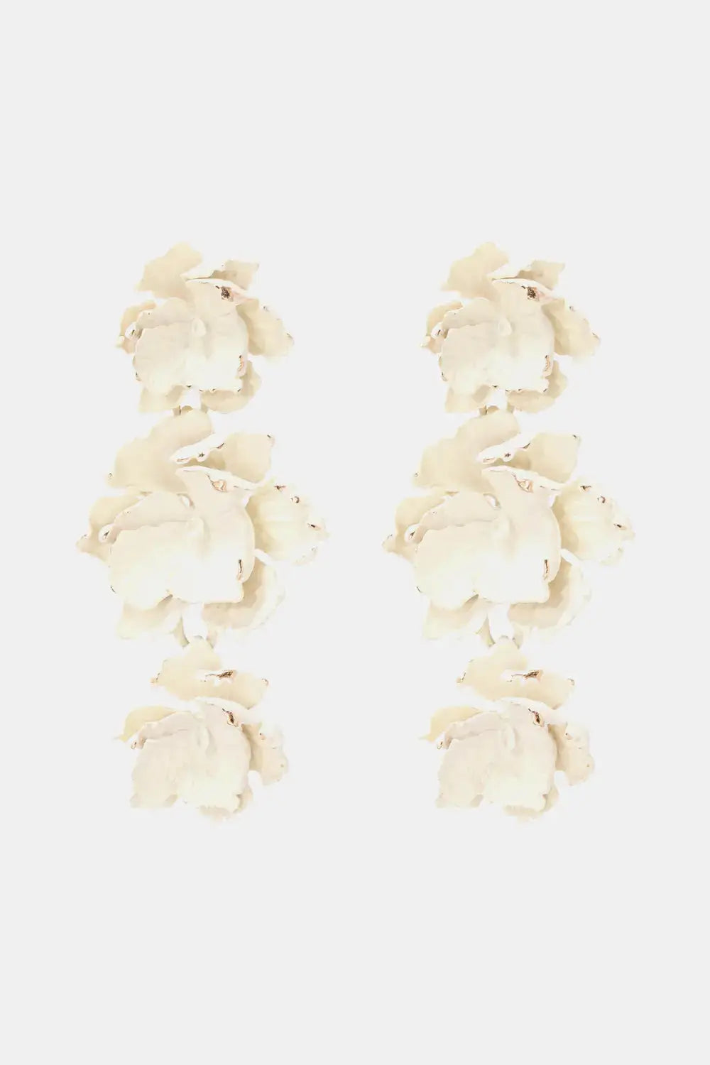 Lovcia Flower Shape Zinc Alloy Dangle Earrings-Earrings-White-One Size-White