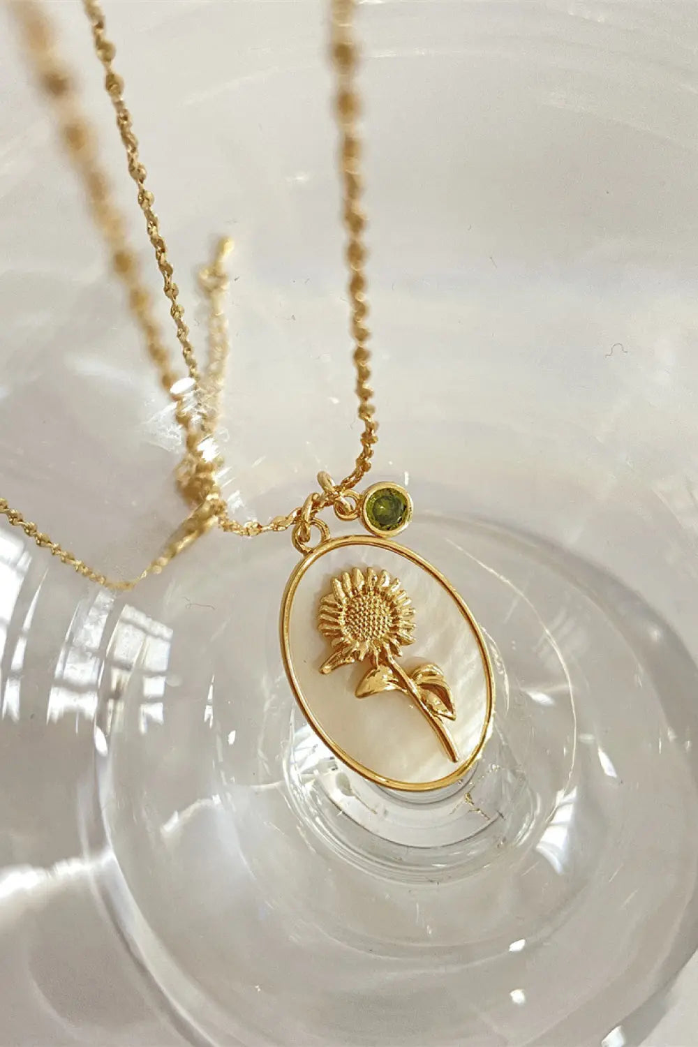 Lovcia Flower Shell Pendant Copper Necklace-Necklaces-August-Poppy-One Size-August-Poppy