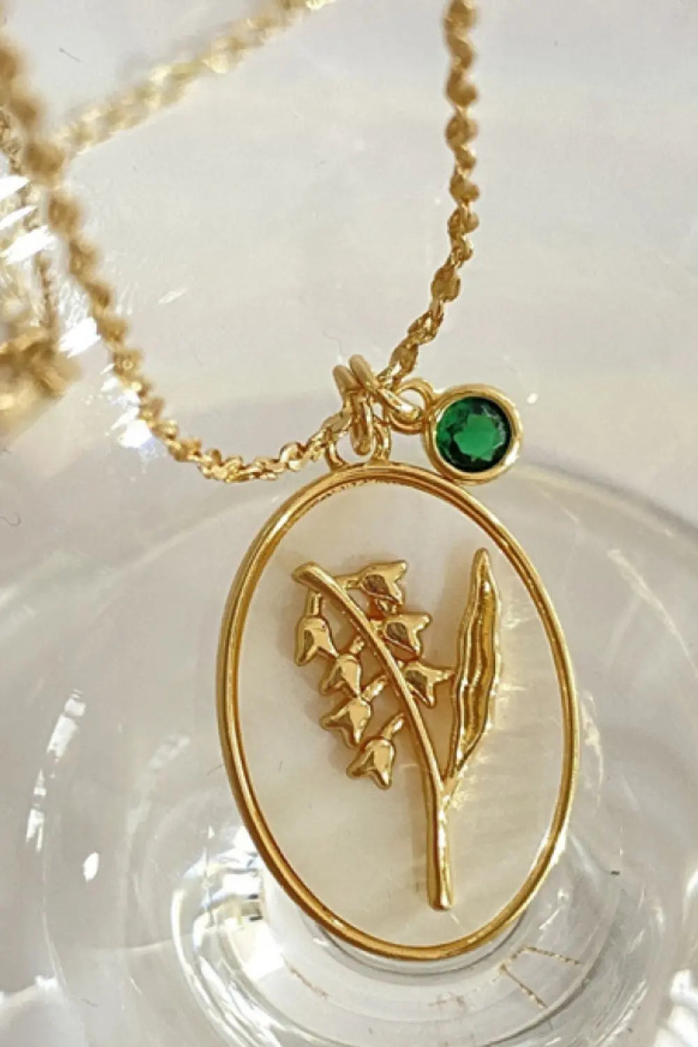 Lovcia Flower Shell Pendant Copper Necklace-Necklaces-January-Carnation-One Size-January-Carnation