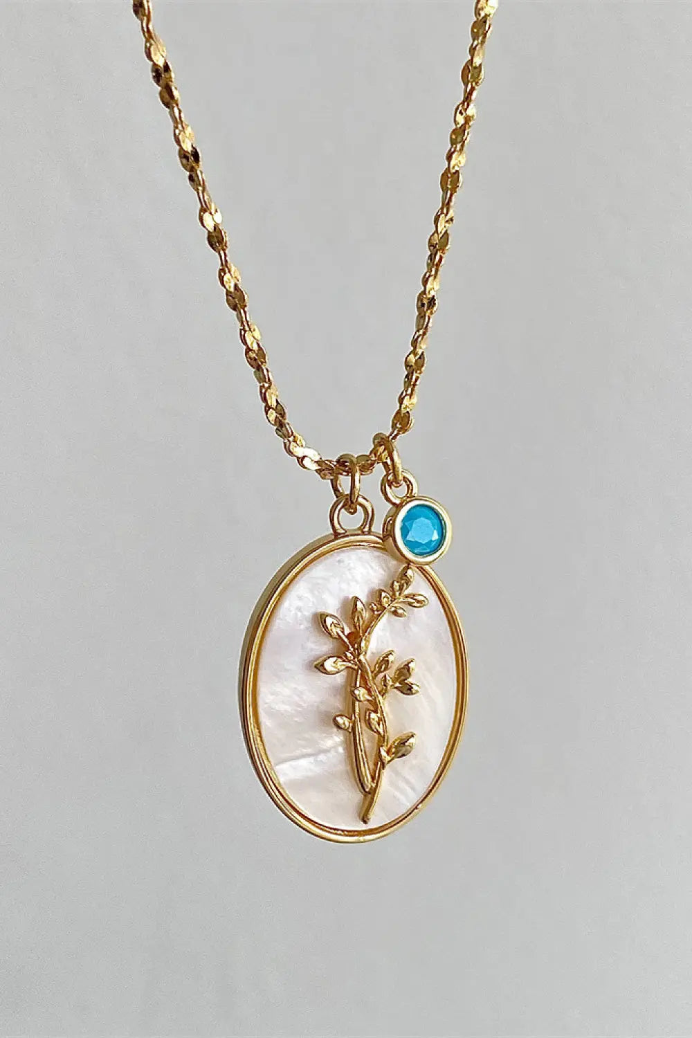 Lovcia Flower Shell Pendant Copper Necklace-Necklaces-January-Carnation-One Size-January-Carnation