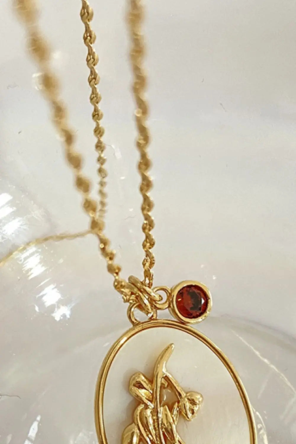 Lovcia Flower Shell Pendant Copper Necklace-Necklaces-January-Carnation-One Size-January-Carnation