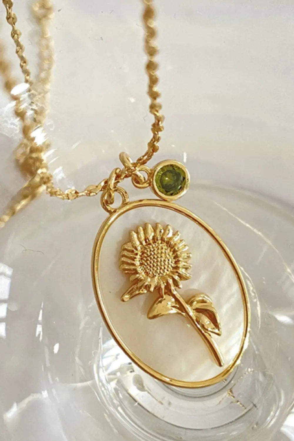 Lovcia Flower Shell Pendant Copper Necklace-Necklaces-January-Carnation-One Size-January-Carnation