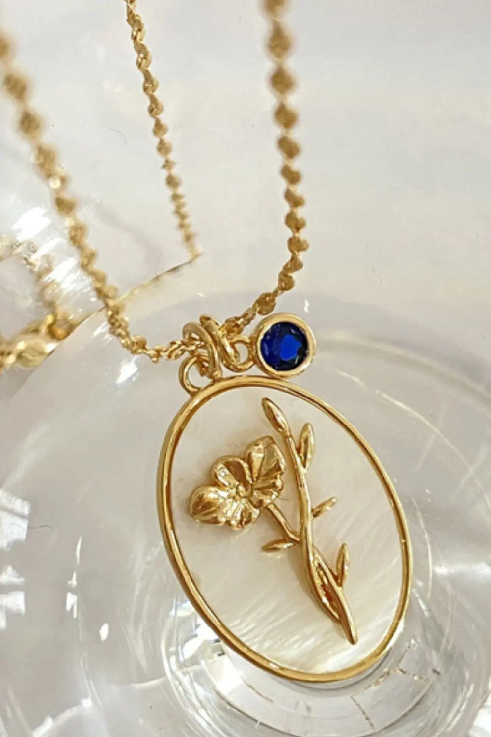 Lovcia Flower Shell Pendant Copper Necklace-Necklaces-January-Carnation-One Size-January-Carnation