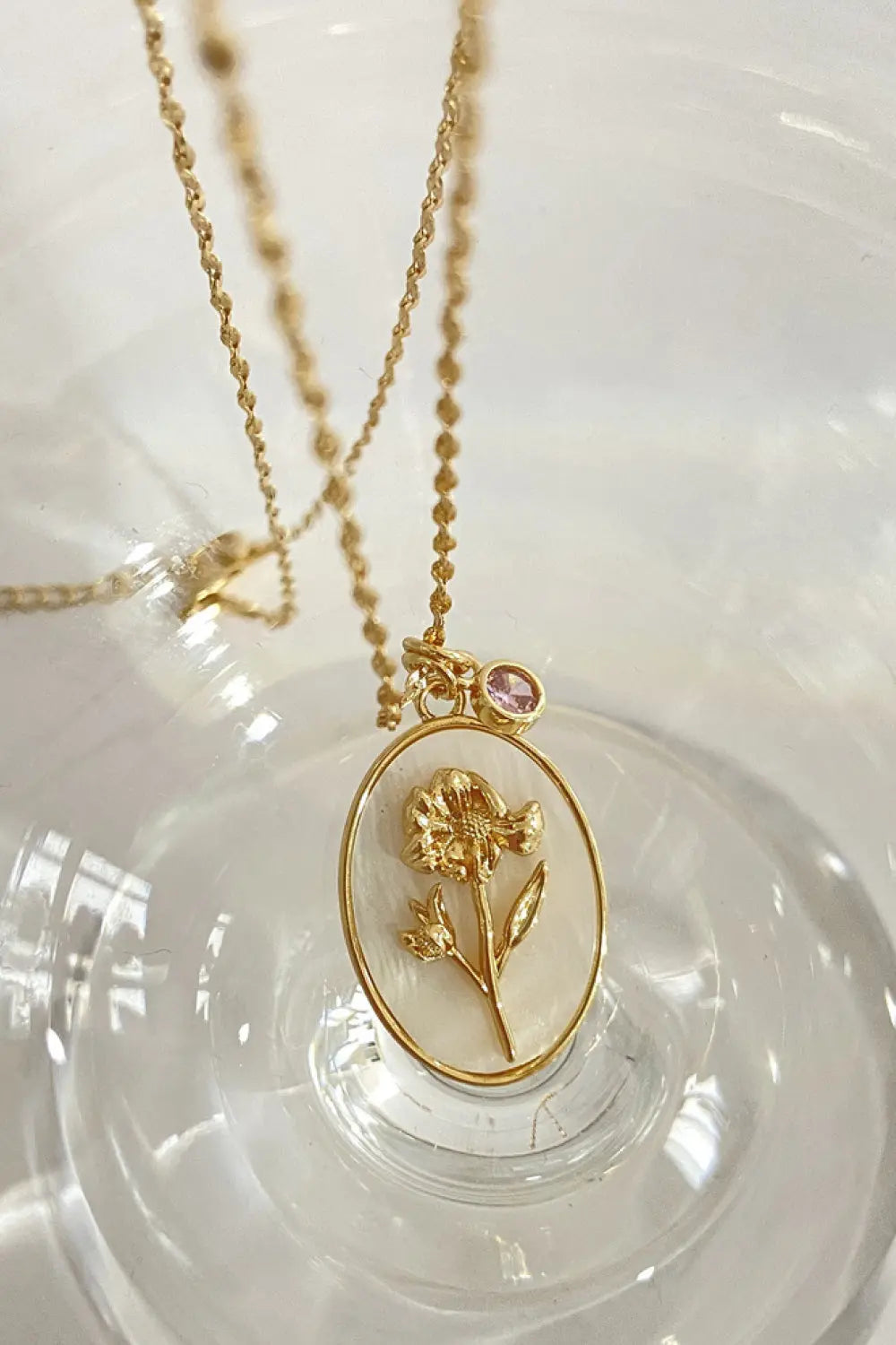 Lovcia Flower Shell Pendant Copper Necklace-Necklaces-October-Marigold-One Size-October-Marigold