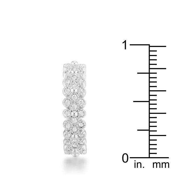 Lovcia Forever 1ct CZ Rhodium Boho Textured Eternity Ring-Rings-5-5